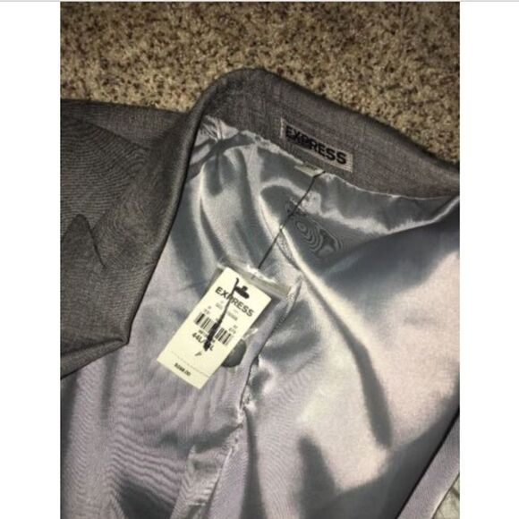 Express Blazer Suit Jacket Mens 44 Long Gray NWT - Picture 7 of 8